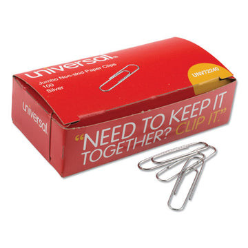 Universal® Paper Clips, Jumbo, Silver, 100 Clips-box, 10 Boxes-pack freeshipping - TVN Wholesale
